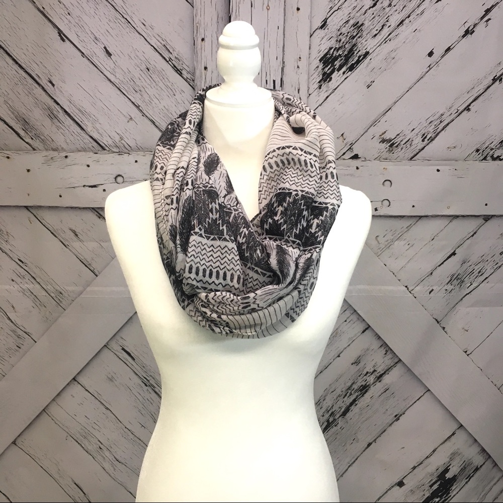 Black and Gray Infinity Scarf